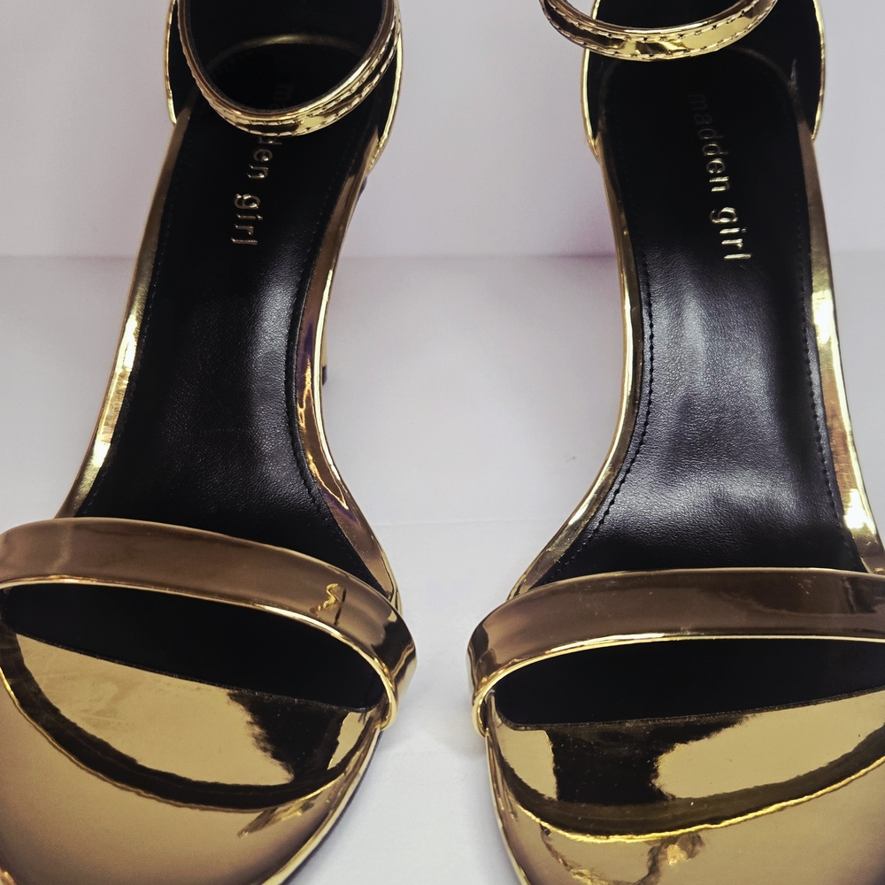 Madden Girl Gold Strappy Heels - Picture 2 of 4